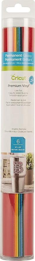 Cricut Premium Permanent Vinyl, Brights Sampler