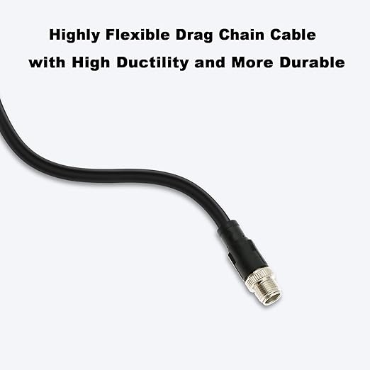Alvin's Cables Ethernet Cable in-Sight 8200 and 8400 Series CCB-84901-2001-02 M12 X-Coded to RJ45 Industrial Camera Shielded Cord IP67 Waterproof 6.5ft/2M