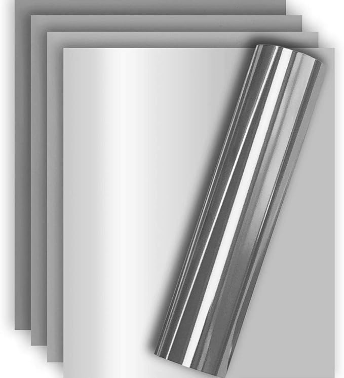 Silver HTV Heat Transfer Vinyl for Tshirt and Apparel 12" X 10", Guaranteed Size