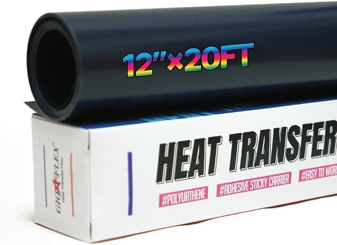 PU Heat Transfer Vinyl 12"×20ft Roll Navy – HTV