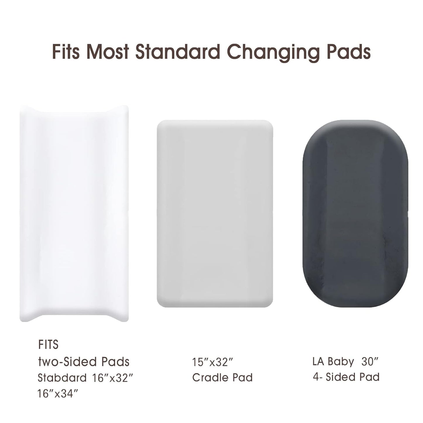 david's Kids 3 Pack Changing Pad Cover Set, Ultra Soft Breathable Cozy Microfiber Diaper Change Table Sheets for Baby Boys Girls Netural, Fit Most Changing Pads, White & Light Grey & Black