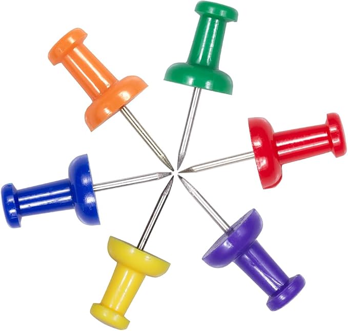 JAM PAPER Colorful Push Pins