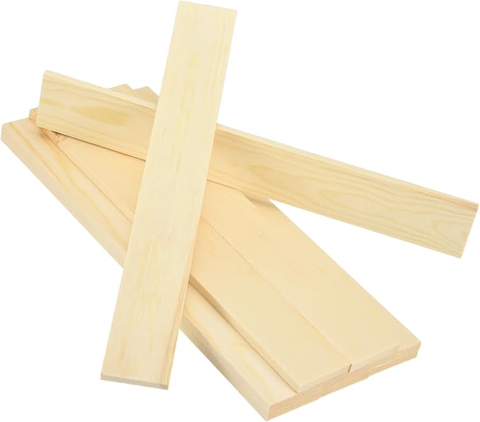 MECCANIXITY 10Pcs Wood Strips Slats, 9/32" x 1‑5/8" x 12" Thin Wood Sticks Flat