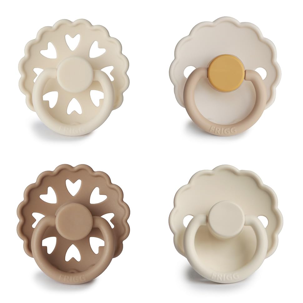 FRIGG SilkySoft Silicone Baby Pacifier 4-Pack Snowflake Dream | Made in Denmark | BPA-Free (6-18 Months)
