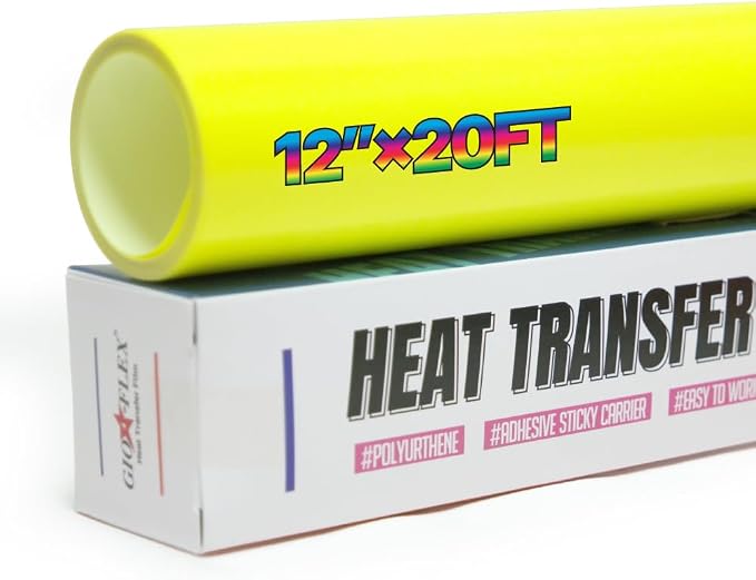PU Heat Transfer Vinyl 12"×20ft Roll Neon Yellow– HTV