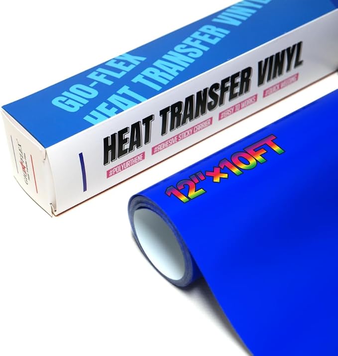 PU Heat Transfer Vinyl 12"×10ft Roll Royal Blue– HTV