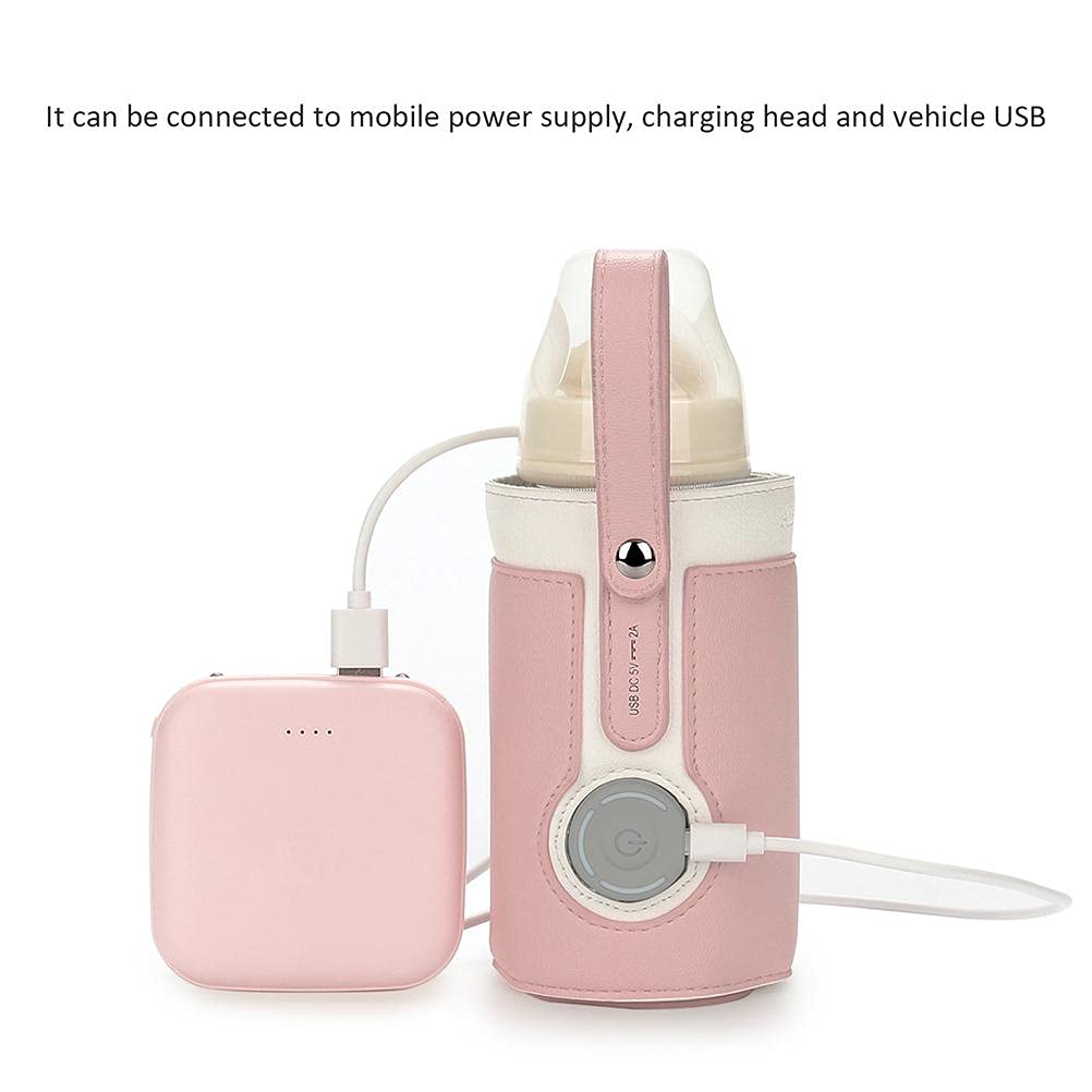 3 Temperature Adjustable Portable Baby Bottle Warmer, Portable Car Travel Bottle Warmer USB Milk Heat Keeper Baby Bottle Warmer ()