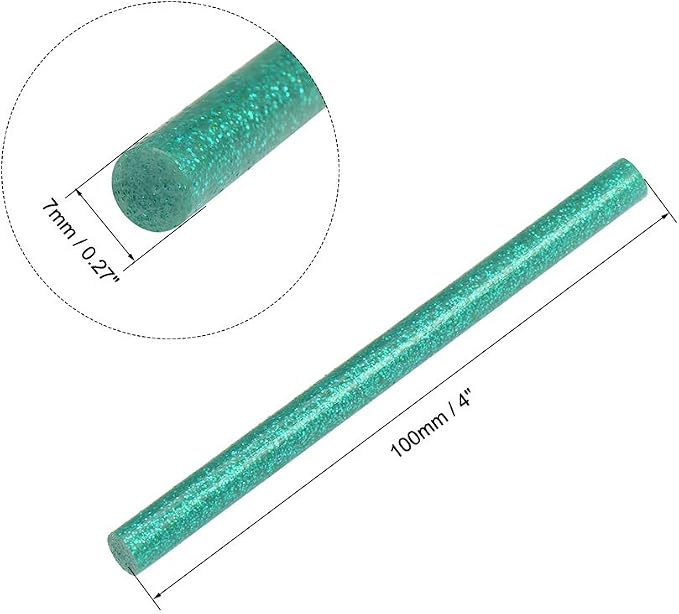 uxcell Mini Hot Glue Sticks for Glue Gun 0.27-inch x 4-inch Dark Green Glitter