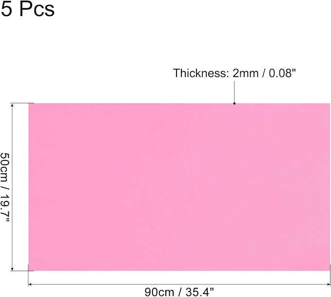 MECCANIXITY EVA Foam Sheets Pink 35.4 Inch x 19.7 Inch 2mm Thick Crafts Foam