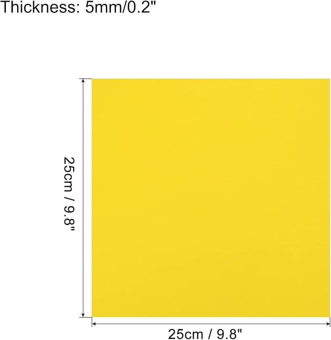 MECCANIXITY EVA Foam Sheets Yellow 9.8 Inch x 9.8 Inch 5mm Thick Crafts Foam