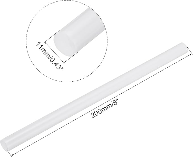 uxcell Mini Hot Glue Sticks for Glue Gun 11mm x 200mm White 12pcs