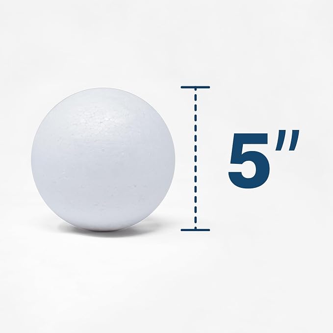 Evershine 12 Pack 5 Inch Craft Foam Ball