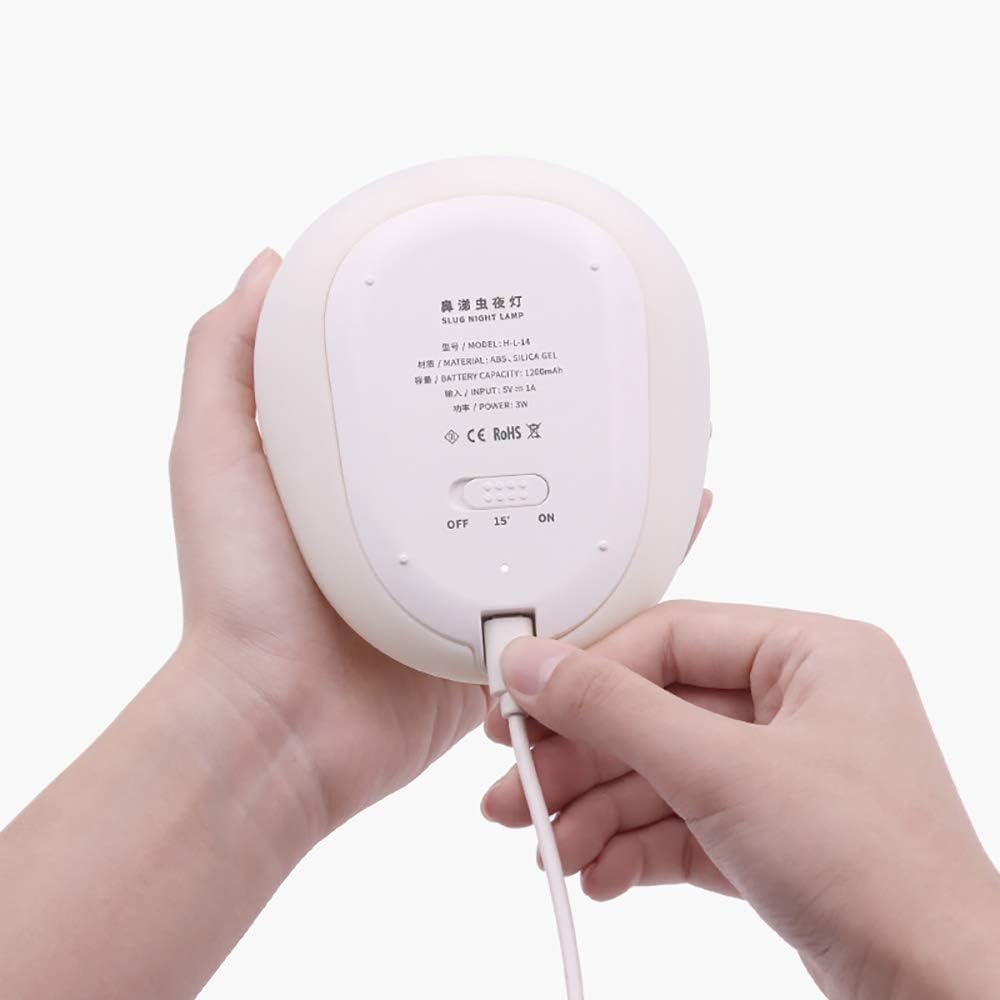 Slug Night Light for Kids,USB Rechargeable Night Light Silicone lamp,Cute Animal Lamps Touch Control&Timer and Dimmable, Portable