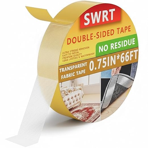 SWRT Double Sided Fabric Tape for Hem, Fashion Dress, Curtains – Heavy Duty