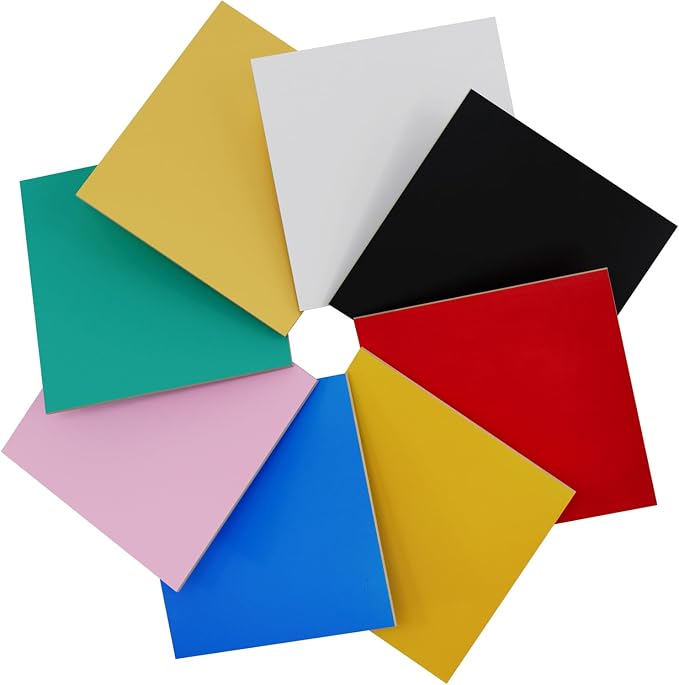 8 Pack Pre-Painted Colored Plywood Sheets, Basswood