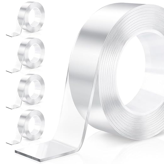5 Rolls Double Sided Tape Heavy Duty, Total 50FT Clear Double Sided Mounting