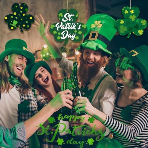30Pcs St. Patrick's Day Leaves Unfinished Paintable Blank Wooden Festival