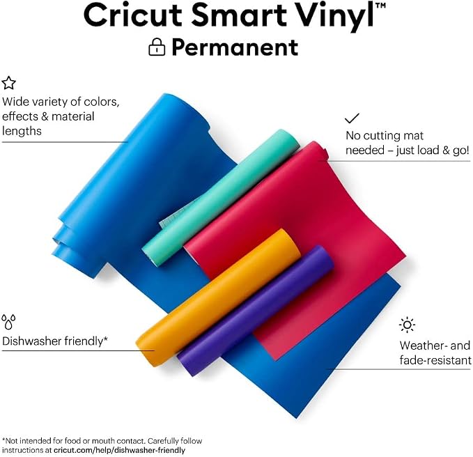 Cricut Smart Permanent Vinyl, Ocean - 3ft Roll Adhesive Craft Vinyl - Matless