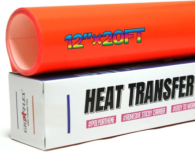 PU Heat Transfer Vinyl 12"×20ft Roll Neon Orange – HTV