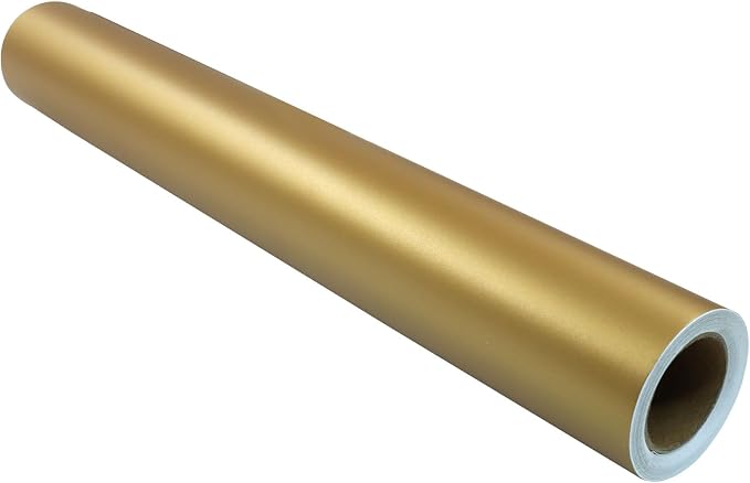 Luomorgo Gold Permanent Vinyl Roll 12" x 5FT | Glossy, Waterproof Adhesive Vinyl