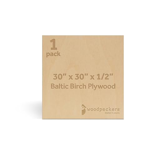 Baltic Birch Plywood 12 mm, 1/2 Inch Craft Wood, B/BB Grade, Stronger Than