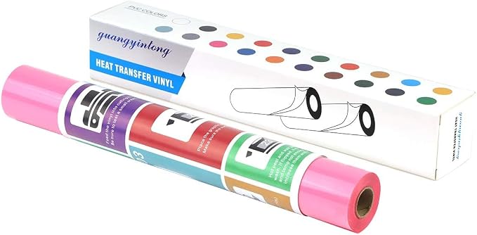 guangyintong Heat Transfer Vinyl Pink HTV Rolls, Matte Surface