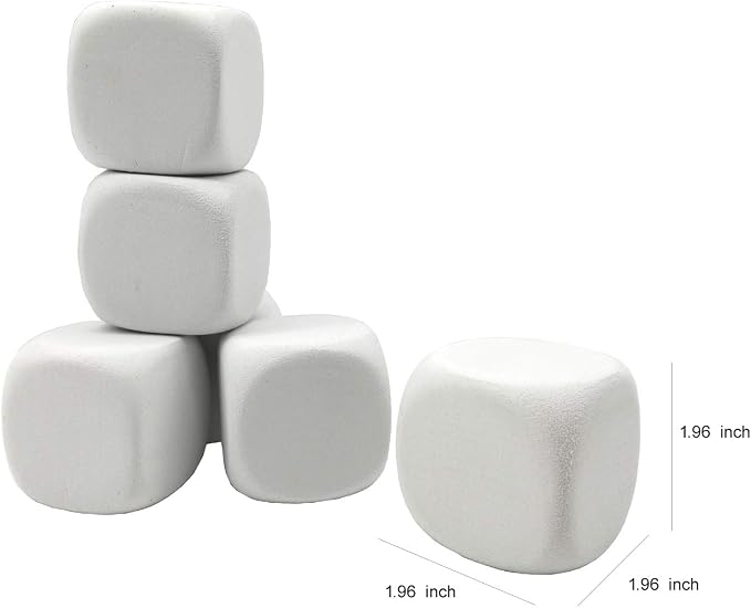 White EVA Foam Dices for Kids Graffiti-Building Blocks, Creative Painting