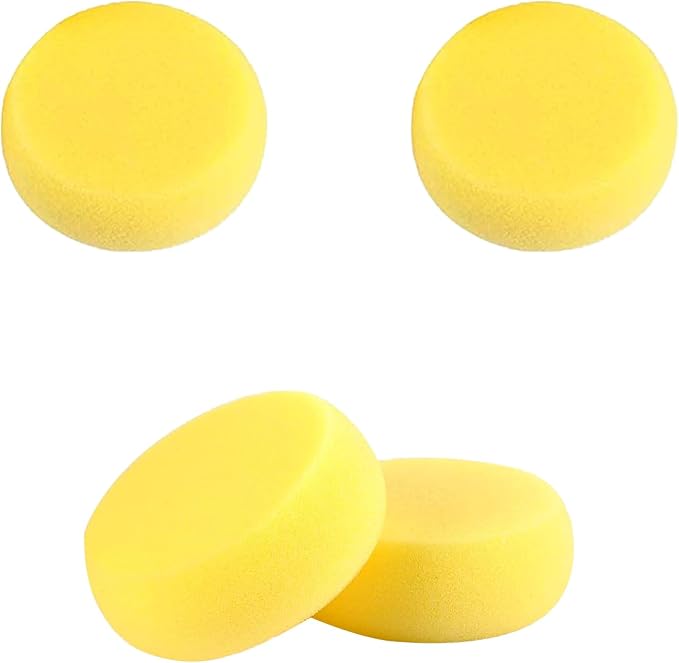 WAFJAMF 4 Pcs Round Painting Sponge 2.96 Inch Craft Clay Yellow | Pottery