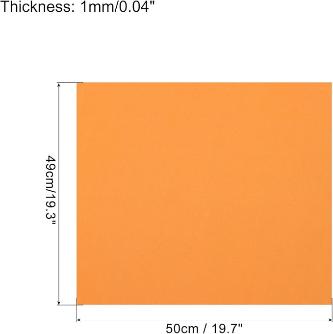MECCANIXITY EVA Foam Sheets Orange Yellow 19.7 Inch x 19.3 Inch 1mm Thick