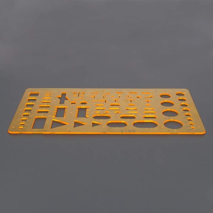 Utoolmart Drafting Templates Geometric Drawing Template Measuring Ruler Yellow