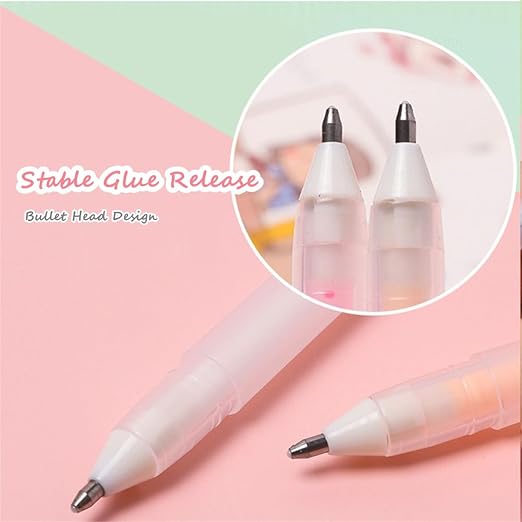 Scrapbook Quick Dry Glue Pen 6PCS Set, Crafting Color Spot Glue Pen Liquid Glue