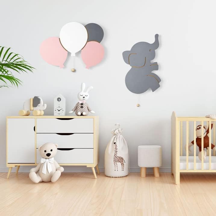 Lumipets Lighted Balloons, Nursery Night Light, Wall Mounted Lighted, Battery Operated Cloud Light Sign–Lightweight Kids Night Light for Babies, Toddlers, Kids - 17.7 x 11.2 x 1.5-in