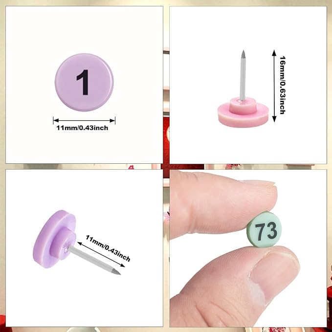 ELANE 100 Pcs Thumb Tacks for Wall Hangings, Flat Thumb Tacks and Push Pins