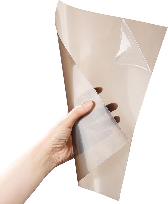10-Pack A4 Colored PVC Flexible Plastic Sheets, 0.3mm Brown Transparent Film