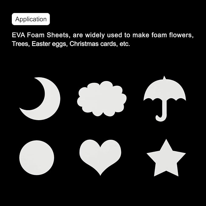 MECCANIXITY EVA Foam Sheets White 19.7 Inch x 17.7 Inch 0.8mm Thick Crafts Foam