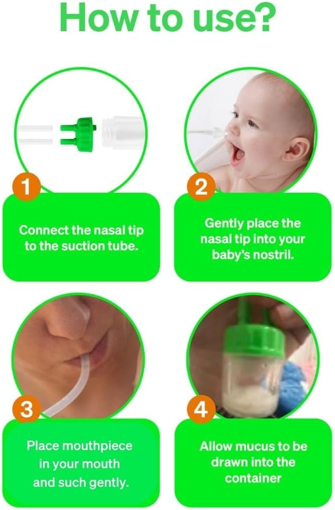 Nose Sucker for Baby by LoveNoobs™, BPA/BPS Free, Safe Nasal Aspirator for Baby, Saca Mocos para Bebes, for Newborn & Infant, No Extra Filter Needed
