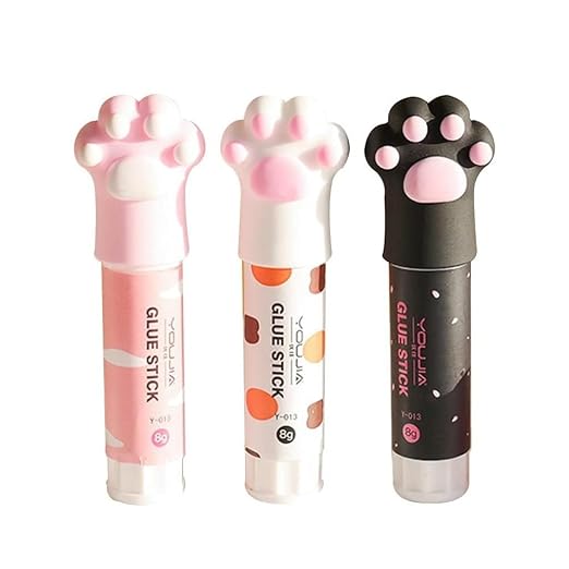 Solid Glues, Kawaii Cartoon Solid Glue Stick, Cat Claw Cute Glue Stick