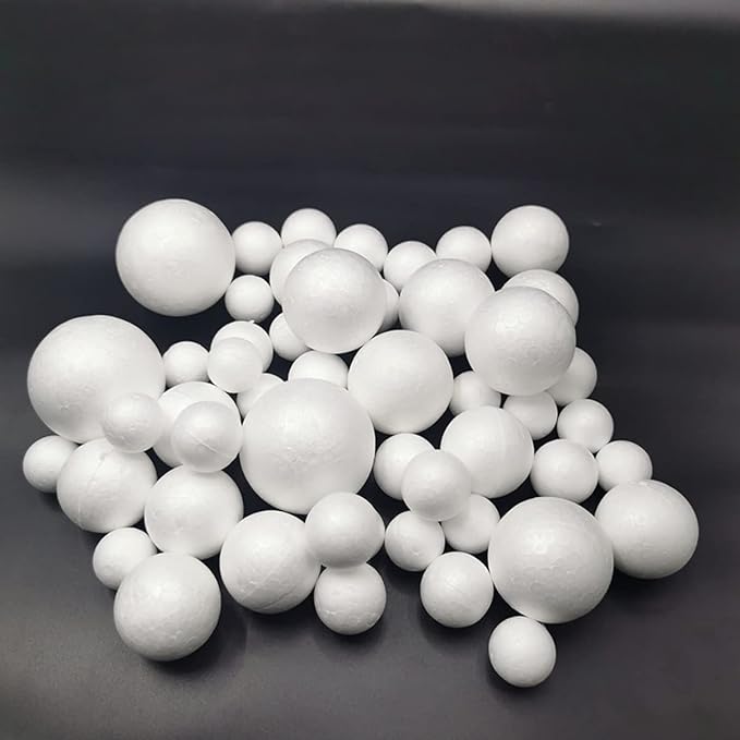 50 Pack Craft Foam Balls, 5 Sizes, Foam Balls