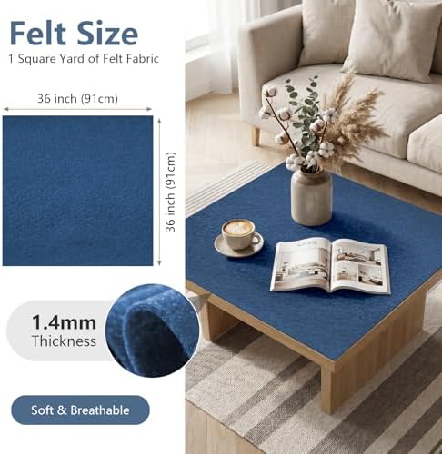 1.4mm Felt Fabric 36'' X 36'' Large Felt Sheets Soft Craft Felt by The Yard