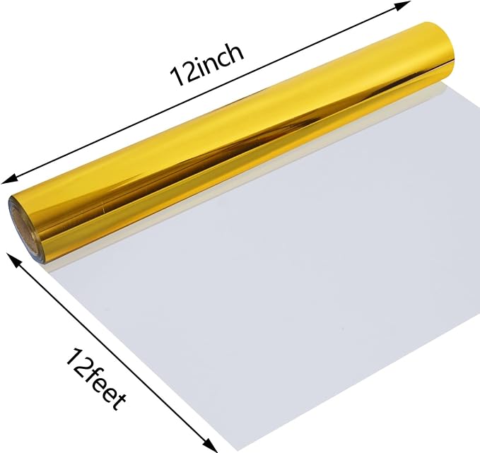 guangyintong Soft Metal Heat Transfer Vinyl Glossy Gold HTV Rolls, HTV Vinyl