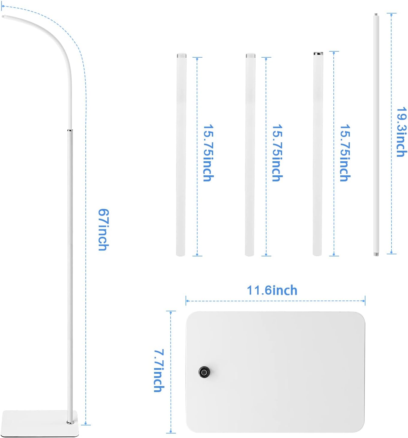 67 inch Adjustable Height Baby Monitor Floor Stand Holder for Infant Optics DXR-8 Pro,eufy HelloBaby HB65/HB66/HB248,ANMEATE SM935E or Any Cameras with 1/4 Screw Mount