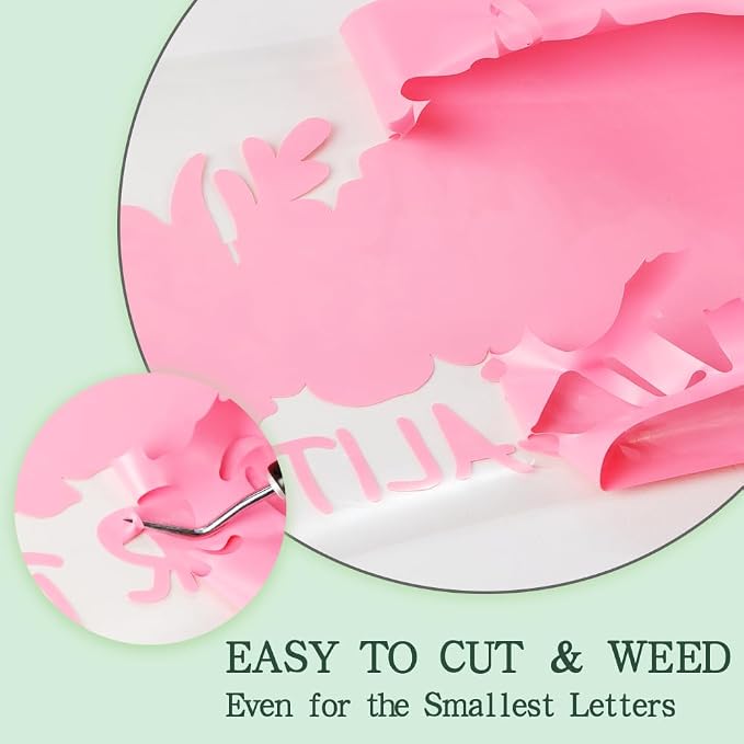 guangyintong Pink Heat Transfer Vinyl HTV Rolls, 2 Rolls 12" x 12ft Iron on