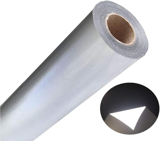 FUNKAKA Heat Transfer Vinyl Reflective Light Gray HTV Roll, Reflective HTV Vinyl