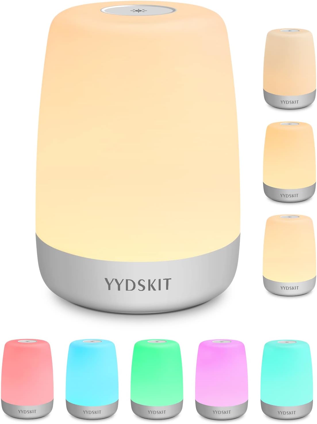 Night Light for Kids & Nursery - Rechargeable Touch Lamp, Portable Nursing Lamp with Soft & Warm Light for Newborn, 3 Timers, Up to 200H