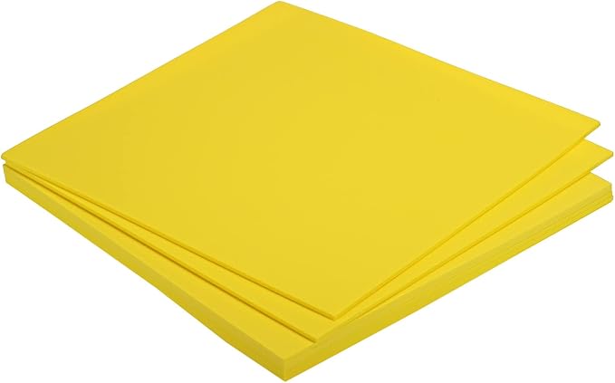MECCANIXITY EVA Foam Sheets Yellow 9.8 Inch x 9.8 Inch 3mm Thick Crafts Foam