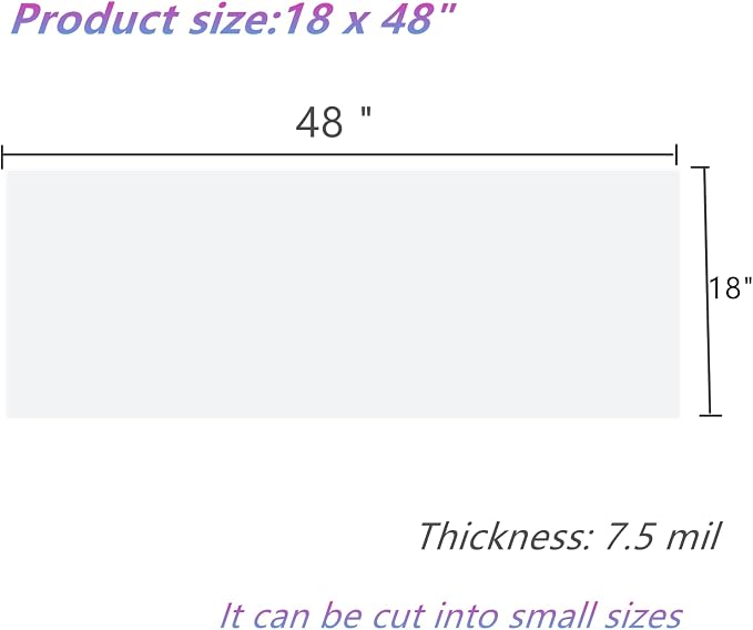 BANLTRE 18"x48" 5 Pieces Frosted Blank Stencil Translucent Acetate Mylar