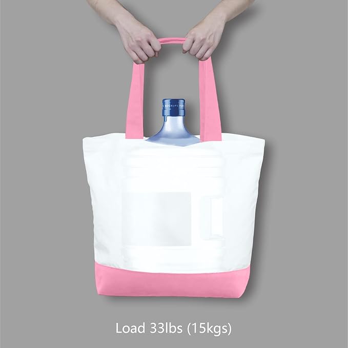 TOPDesign 3-Pack Super Strong Large 12oz Cotton Canvas Tote Bags, Reusable