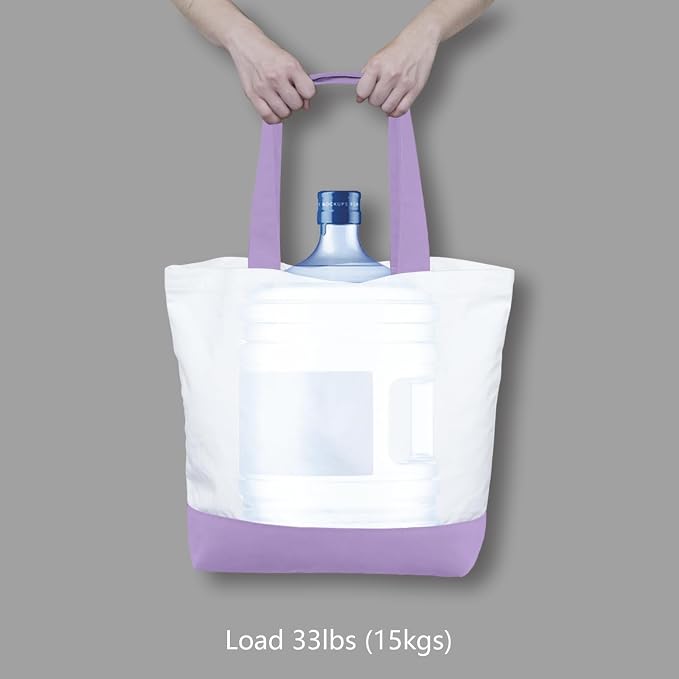 TOPDesign 3-Pack Super Strong Large 12oz Cotton Canvas Tote Bags, Reusable