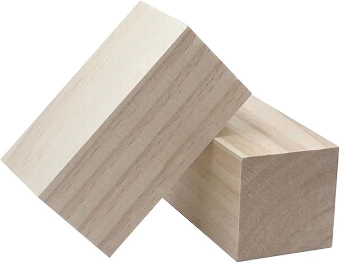 4 Inch Wood for Carving, Rectangular Wooden Blocks for DIY Carving, Large
