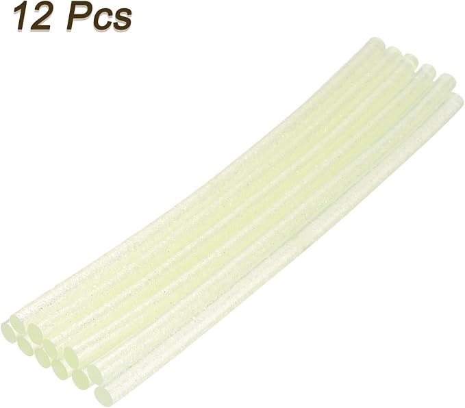 uxcell Mini Hot Glue Sticks for Glue Gun 7mm x 200mm Glitter Transparent Yellow